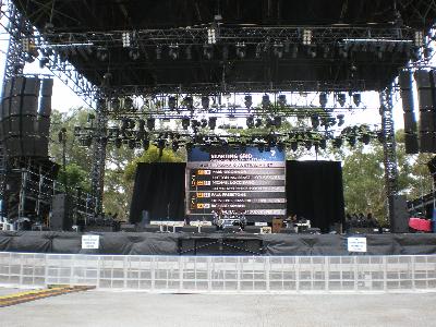 The huge stage for the Clipsal 500 concerts (photo by Lee Hawkins, please do not reproduce without permission)