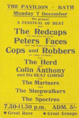 Flyer scan from the Pavilion, Bath, for 07/12/64.