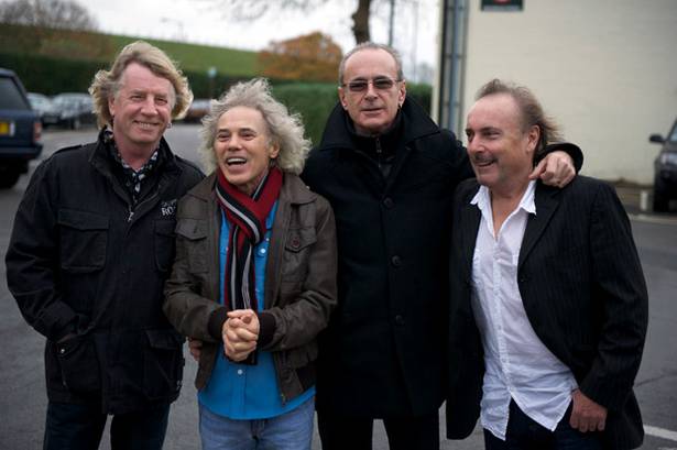 The old line-up back together in 2012, photo by Denis O'Regan